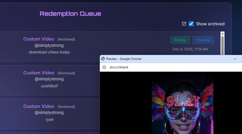 Redemption Queue